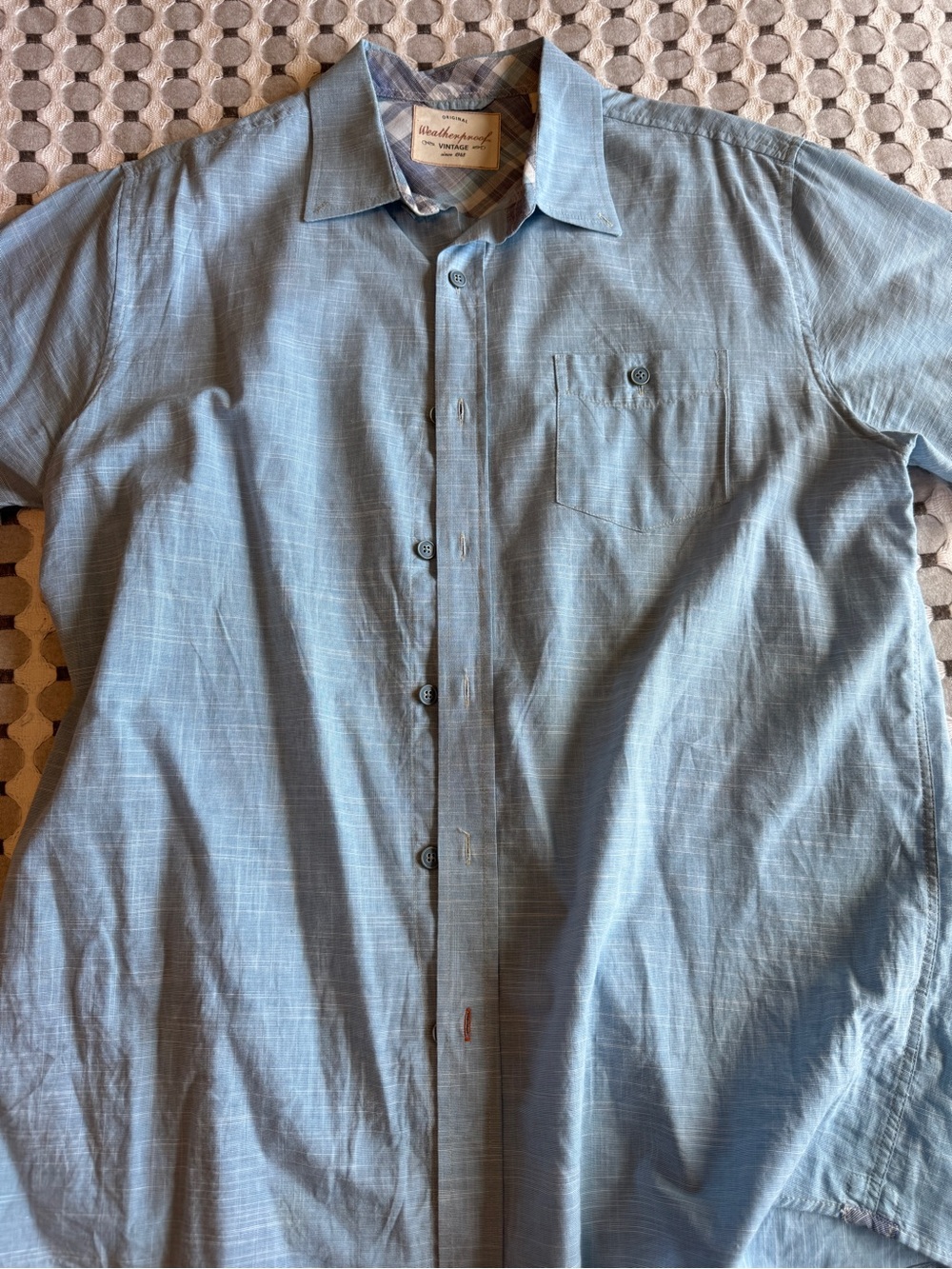 Weatherproof Light Blue Short-Sleeve Button-Down Shirt
